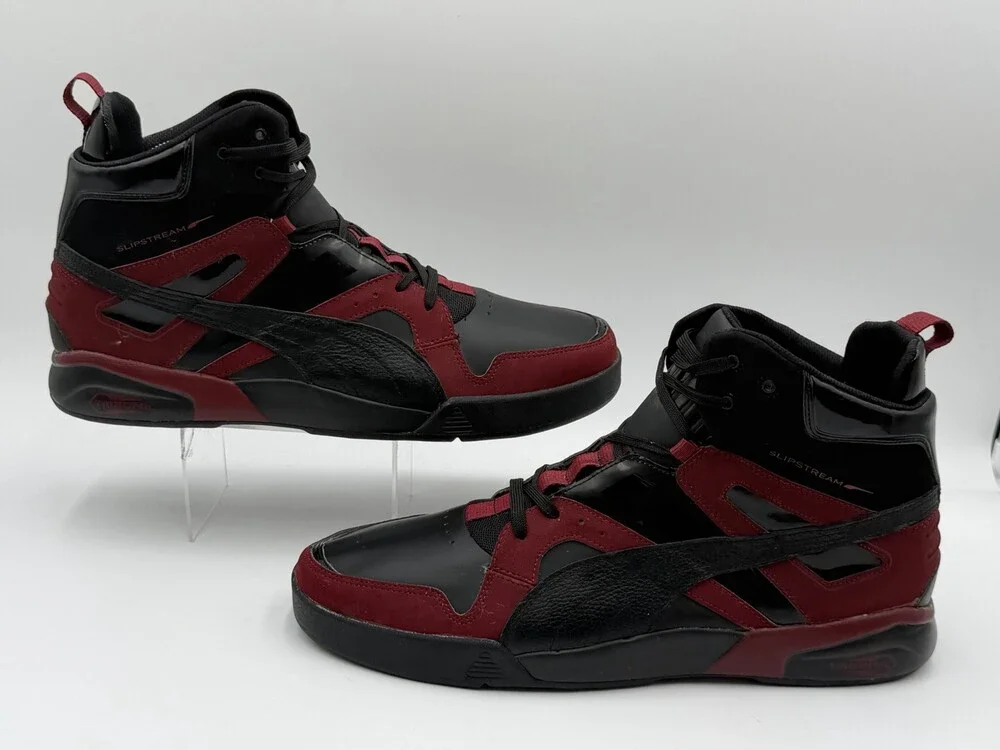 Puma FTR Trinomic Slipstream Men’s Size 14 Black Maroon Sneakers 356332-01
